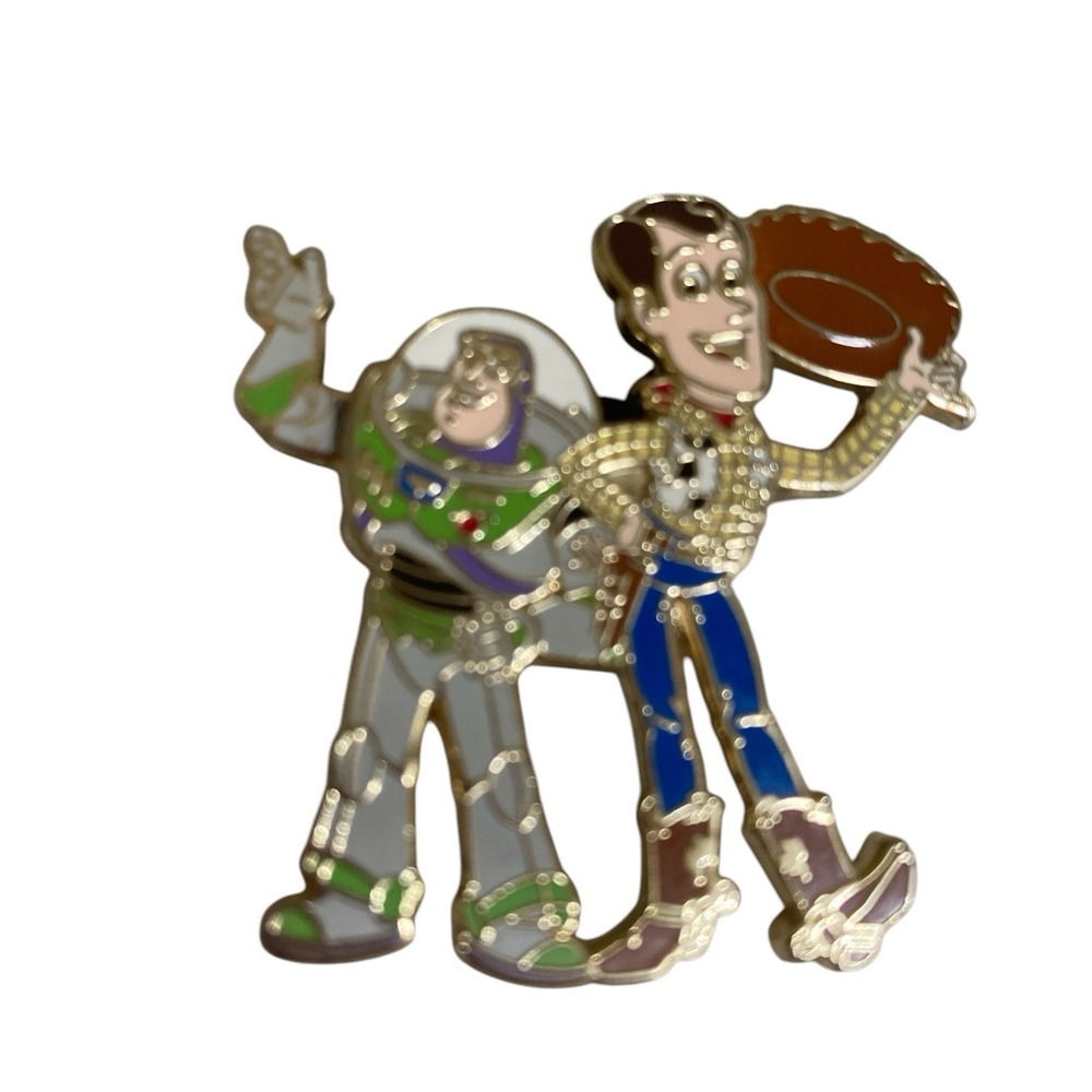 Woody Buzz Lightyear Toy Story Waving Pin Disney Arms Move Vintage 1.75 in